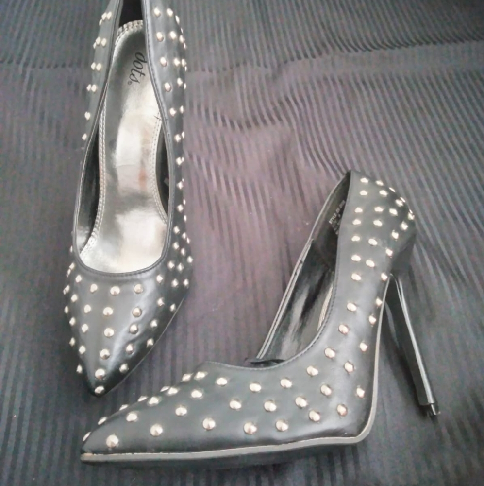 Studded back high heels